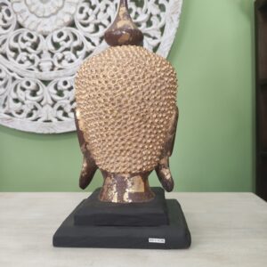 retro di statua testa del buddha dorato