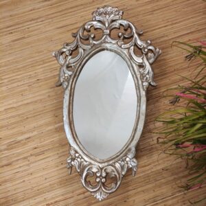specchio argento intagliato ovale