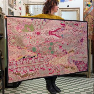 ARAZZO INDIANO FUCSIA ORO E ARGENTO