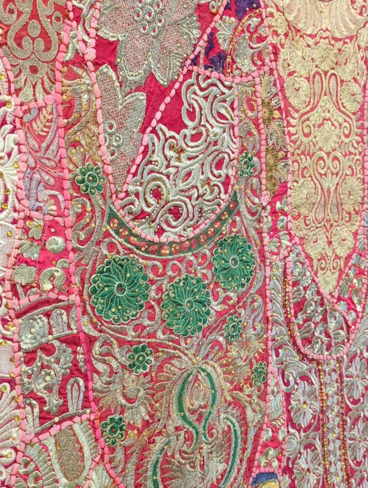 ARAZZO INDIANO FUCSIA ORO E ARGENTO - immagine 6