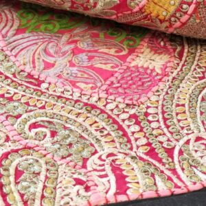 Alternative view of ARAZZO INDIANO FUCSIA ORO E ARGENTO