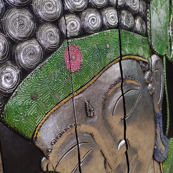 PANNELLO CON BUDDHA ARGENTATO - immagine 3