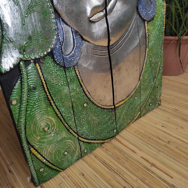 PANNELLO CON BUDDHA ARGENTATO - immagine 7