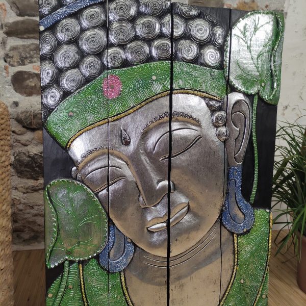 PANNELLO CON BUDDHA ARGENTATO - immagine 2
