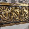 Pannello in legno dorato 3 visi del Buddha