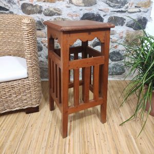 trespolo sgabello coloniale in legno