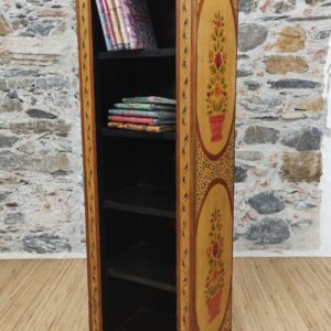 mobiletto indiano a colonna decorato oro e fiori