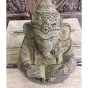 GANESH IN PIETRA CON LIBRO