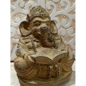 GANESH IN PIETRA CON LIBRO
