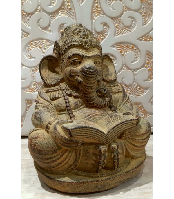 GANESH IN PIETRA CON LIBRO