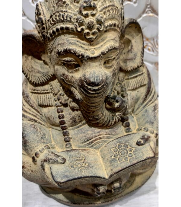 GANESH IN PIETRA CON LIBRO