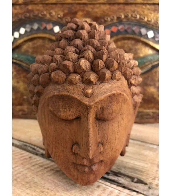 TESTA DI BUDDHA IN LEGNO