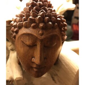 TESTA DI BUDDHA IN LEGNO