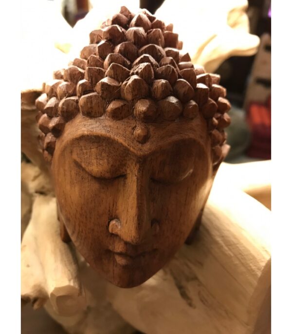 TESTA DI BUDDHA IN LEGNO