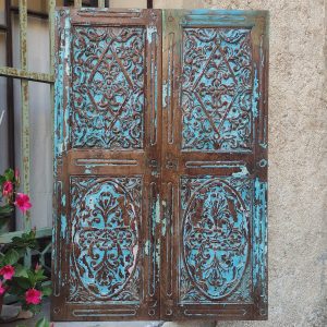 pannello decorativo da finestra indiana azzurra