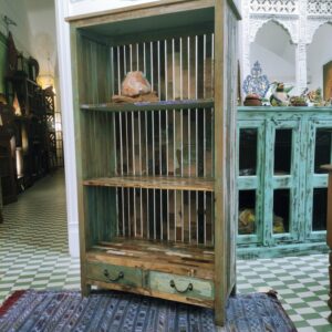 LIBRERIA IN LEGNO MASSELLO COLORATA