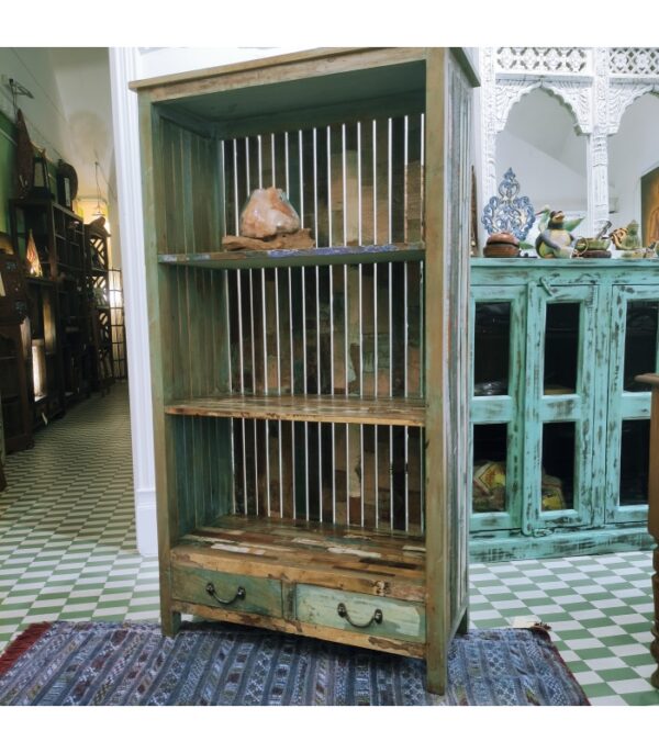 LIBRERIA IN LEGNO MASSELLO COLORATA