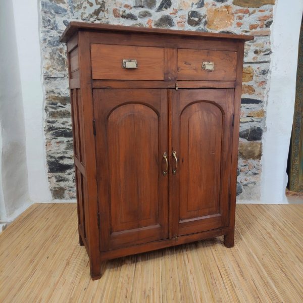 Credenza indiana coloniale 2 cassetti e due sportelli in legno massello