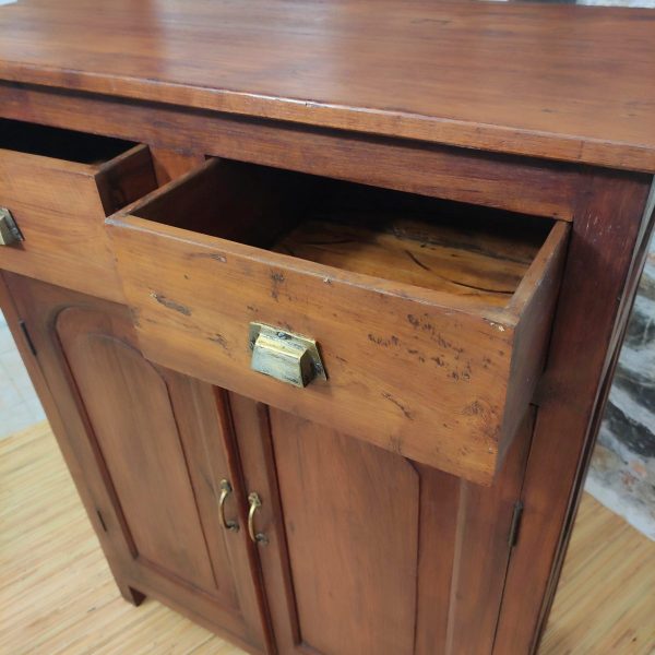 Credenza indiana coloniale 2 cassetti e due sportelli in legno massello