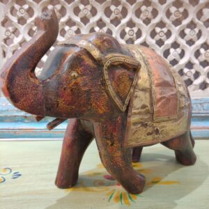 ELEFANTE LEGNO E METALLO GRANDE