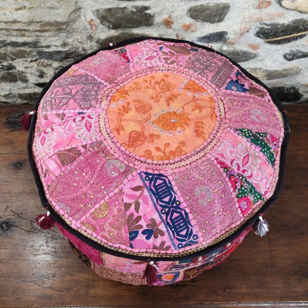 POUF INDIANO RICAMATO PATCHWORK - immagine 8