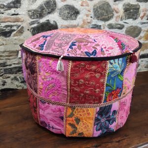 POUF INDIANO RICAMATO PATCHWORK