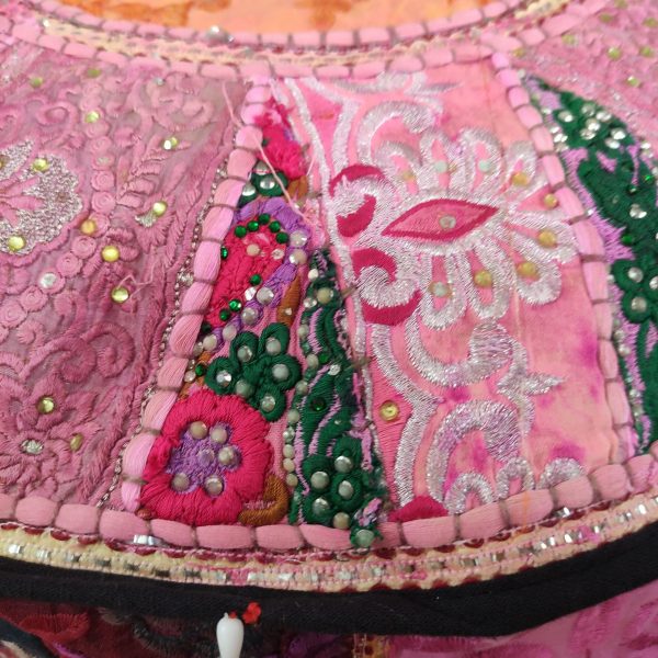 POUF INDIANO RICAMATO PATCHWORK - immagine 7