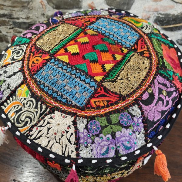 POUF INDIANO RICAMATO PATCHWORK
