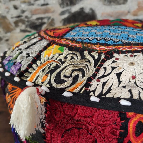 POUF INDIANO RICAMATO PATCHWORK - immagine 10