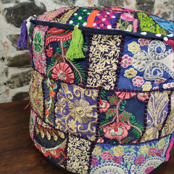 POUF INDIANO RICAMATO PATCHWORK - immagine 33