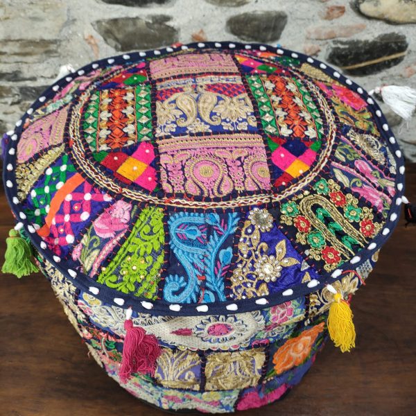 POUF INDIANO RICAMATO PATCHWORK - immagine 32