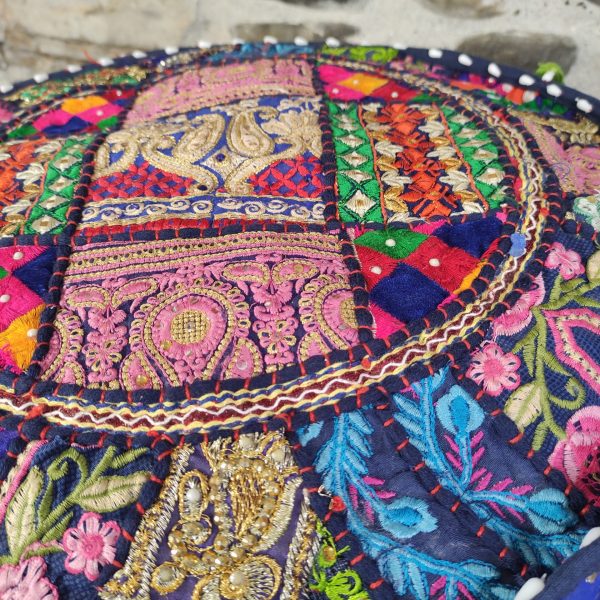 POUF INDIANO RICAMATO PATCHWORK - immagine 31