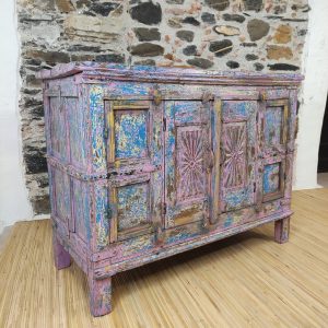 credenza indiana originale rosa e azzurra