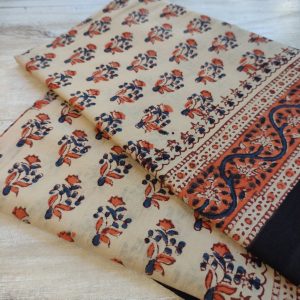 sciarpa in cotone stampata block print