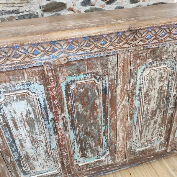 Credenza indiana shabby piano in legno