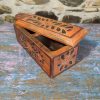 portagioie indiano in legno arancione
