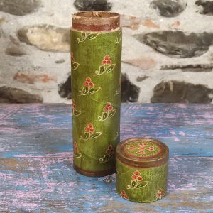 tubo contenitore vintage indiano verde