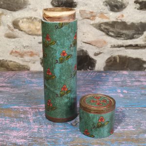 tubo contenitore vintage indiano turchese