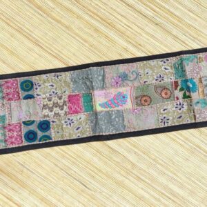 arazzo indiano runner lavorazione patchwork ricamato 150 cm