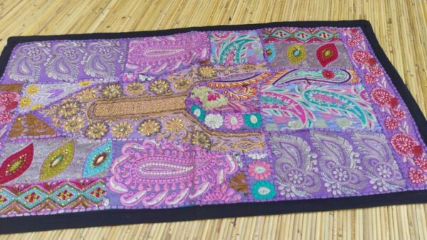 ARAZZO INDIANO VIOLA CON PERLINE - immagine 4