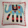 copricuscino elefante patchwork azzurro