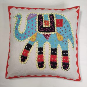 copricuscino elefante patchwork azzurro