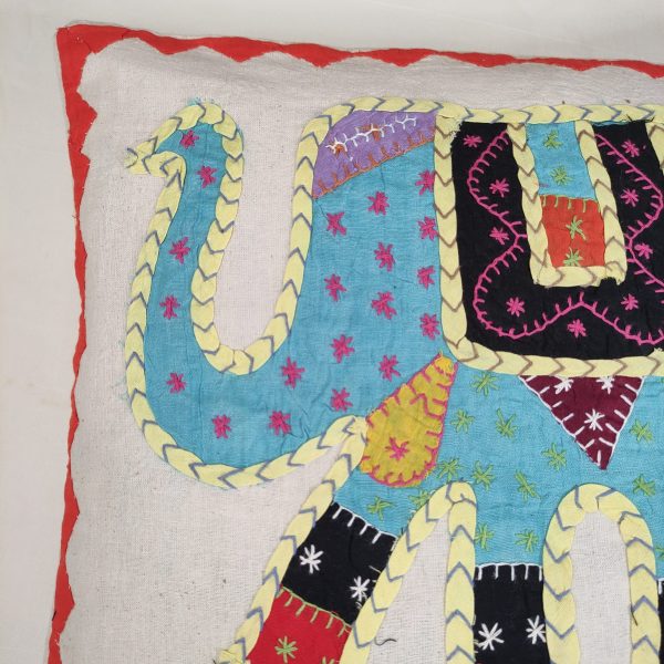 copricuscino elefante patchwork azzurro