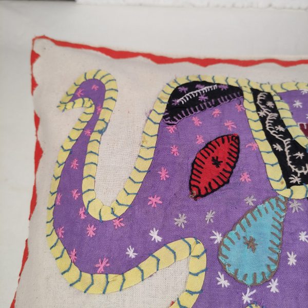 copricuscino indiano elefante patchwork viola