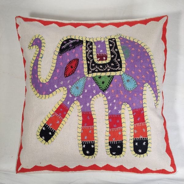 copricuscino elefante patchwork azzurro