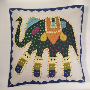 copricuscino elefante patchwork verde