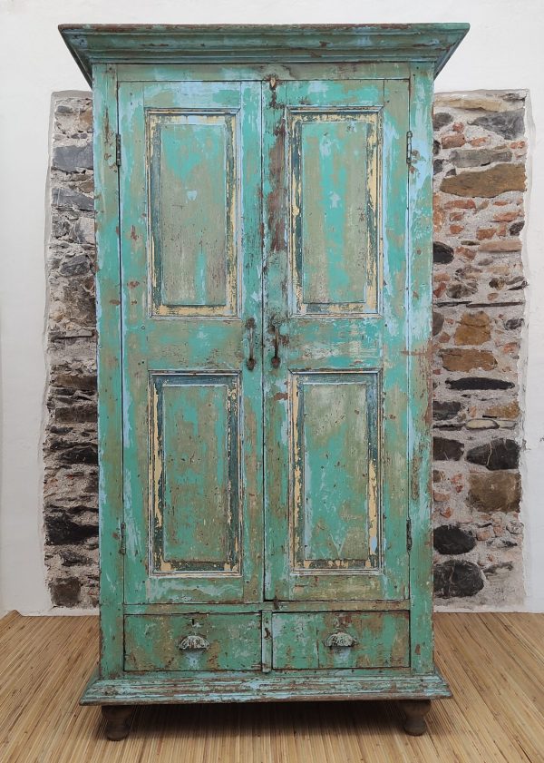 ARMADIO INDIANO VINTAGE VERDE ACQUA