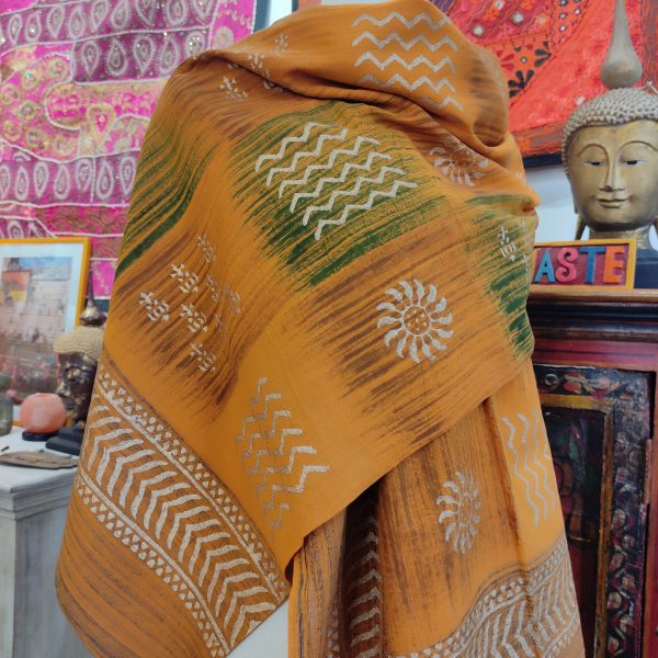SCIARPA BLOCK PRINT COTONE