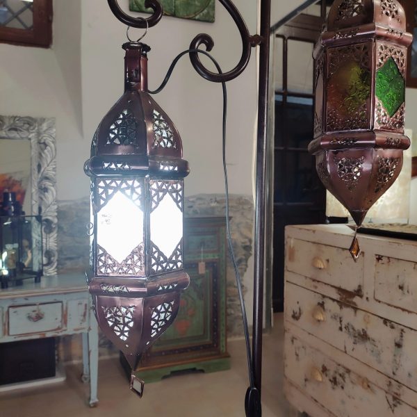 lanterna marocchina con vetri satinati