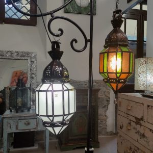 lampadario marocchino metallo e vetro